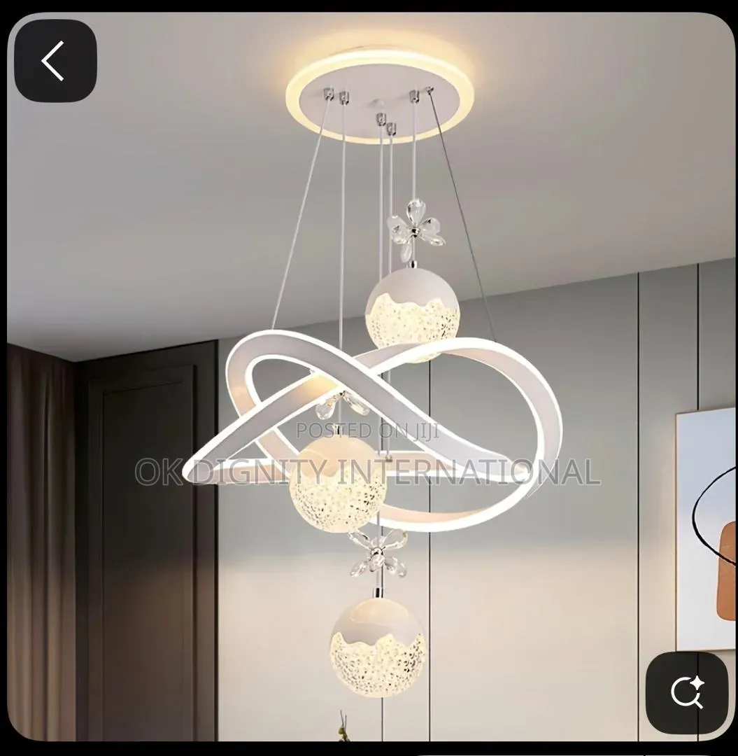 Modern LED Crystal Chandelier Luxury Ceiling Pendant Light(Black/Gold)