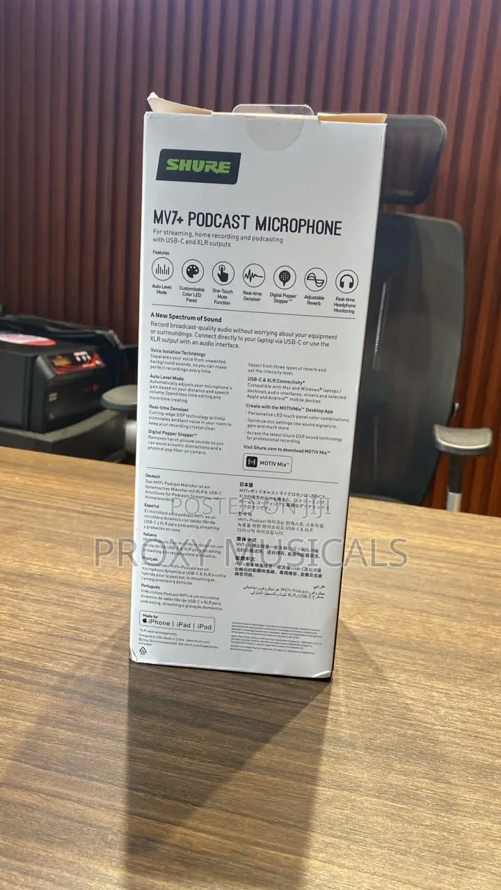Shure MV7+ Podcast Microphone USB XLR Output