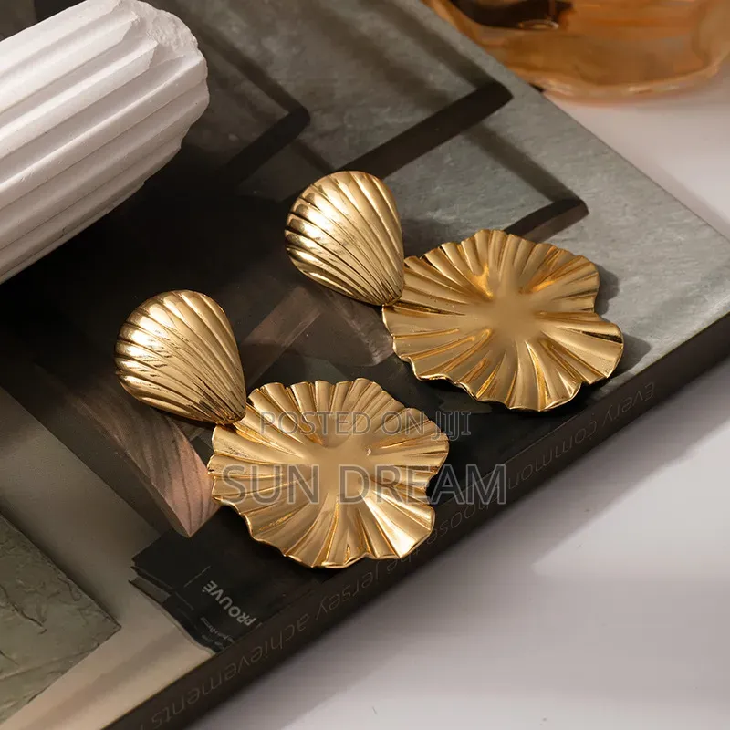Golden Stainless Steel Woman Earrings