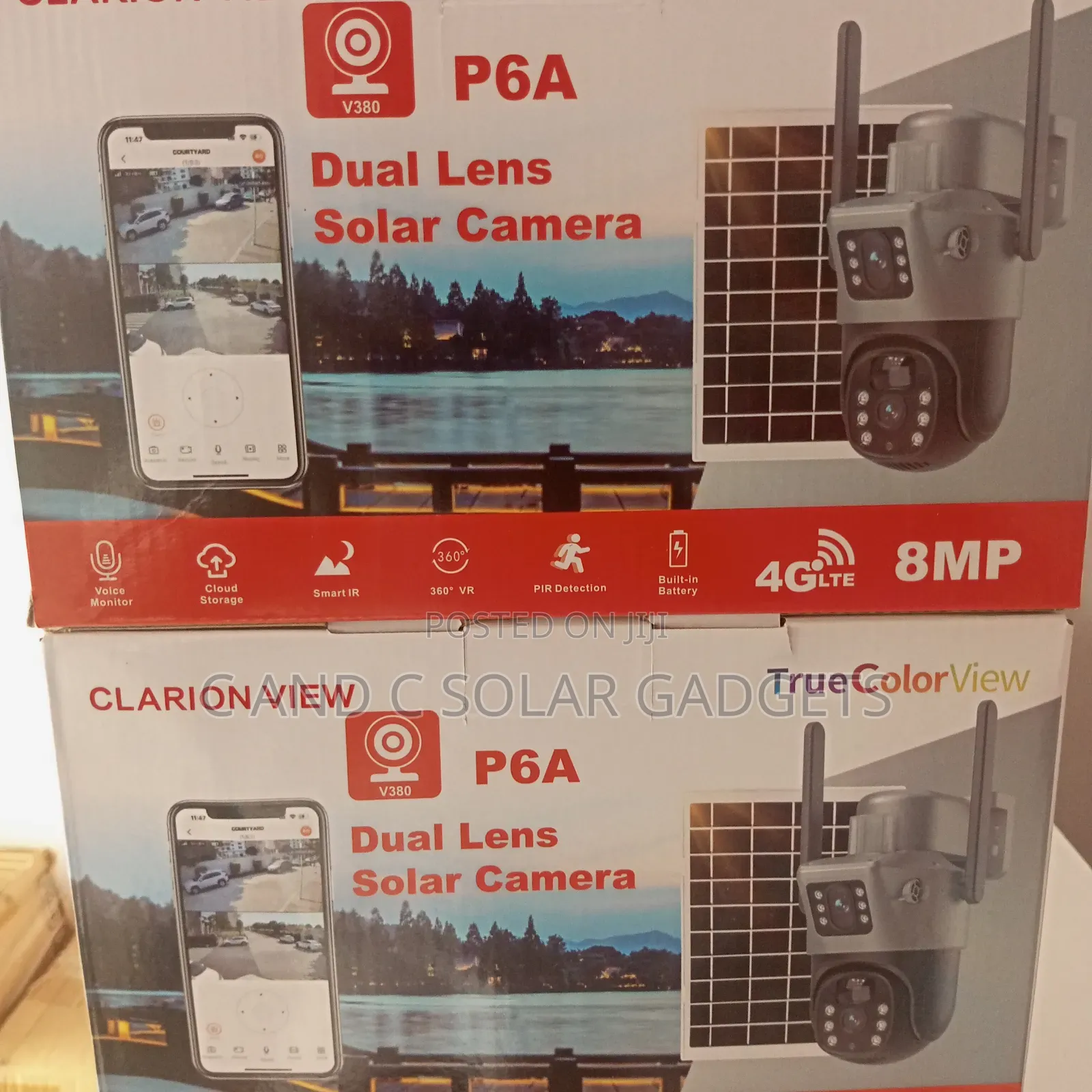 V380 P6a Dual Lens Solar Camera 4g