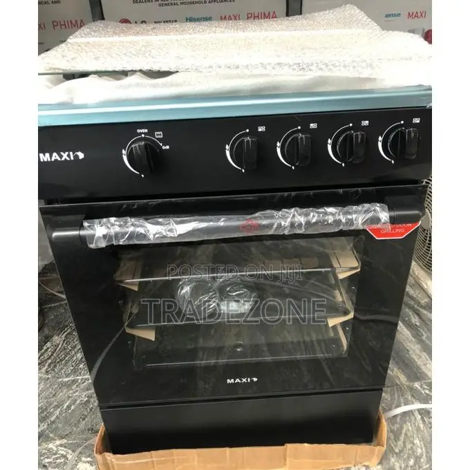 Maxi 60x60 4B Gas Cooker Black Glass Top With Auto Ignition