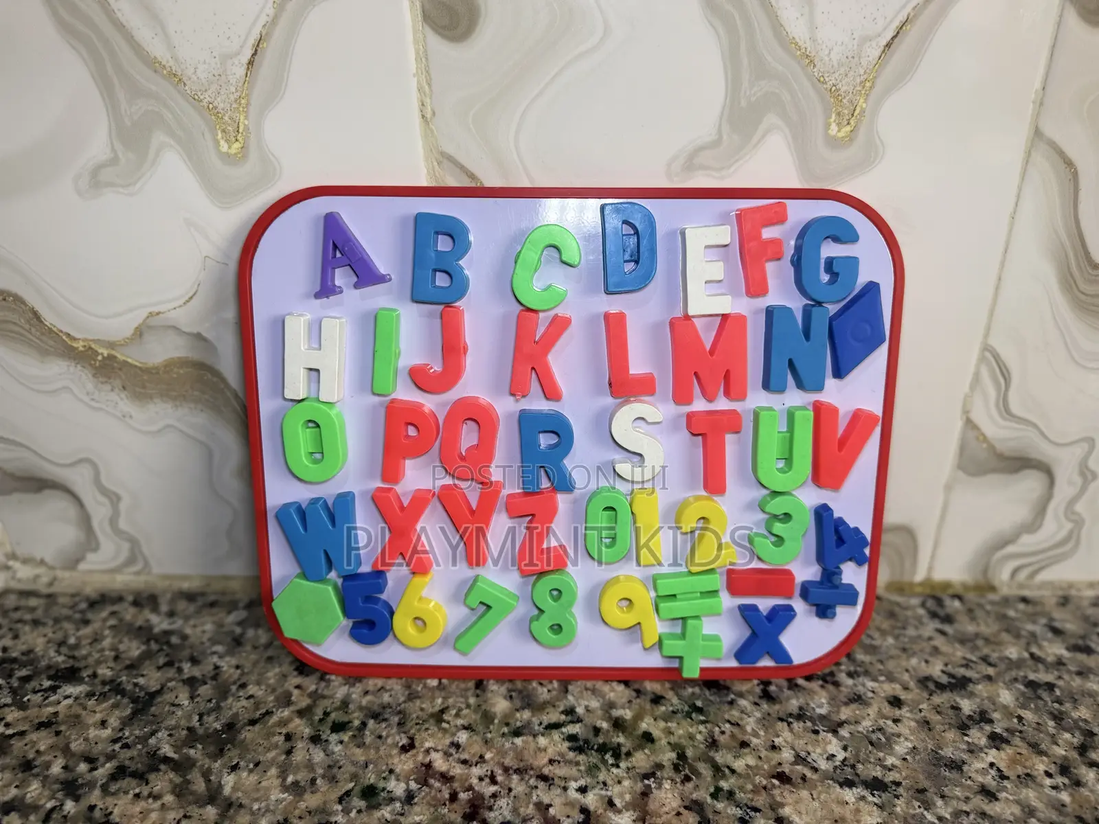 Magnetic Alphabet on White Maker Board With Educational Flash Cards
