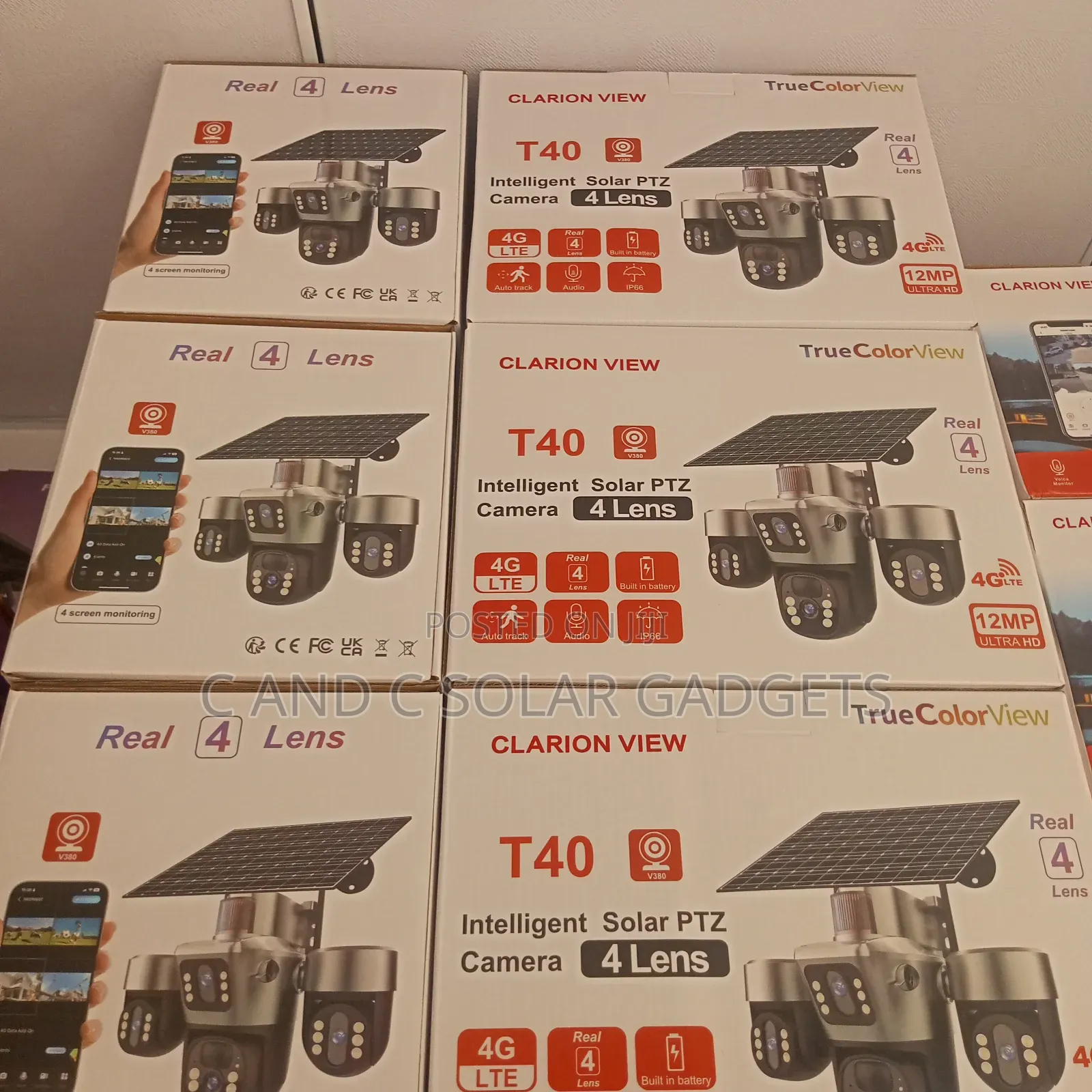 V380 T40 Solar PTZ Camera 4 Lens