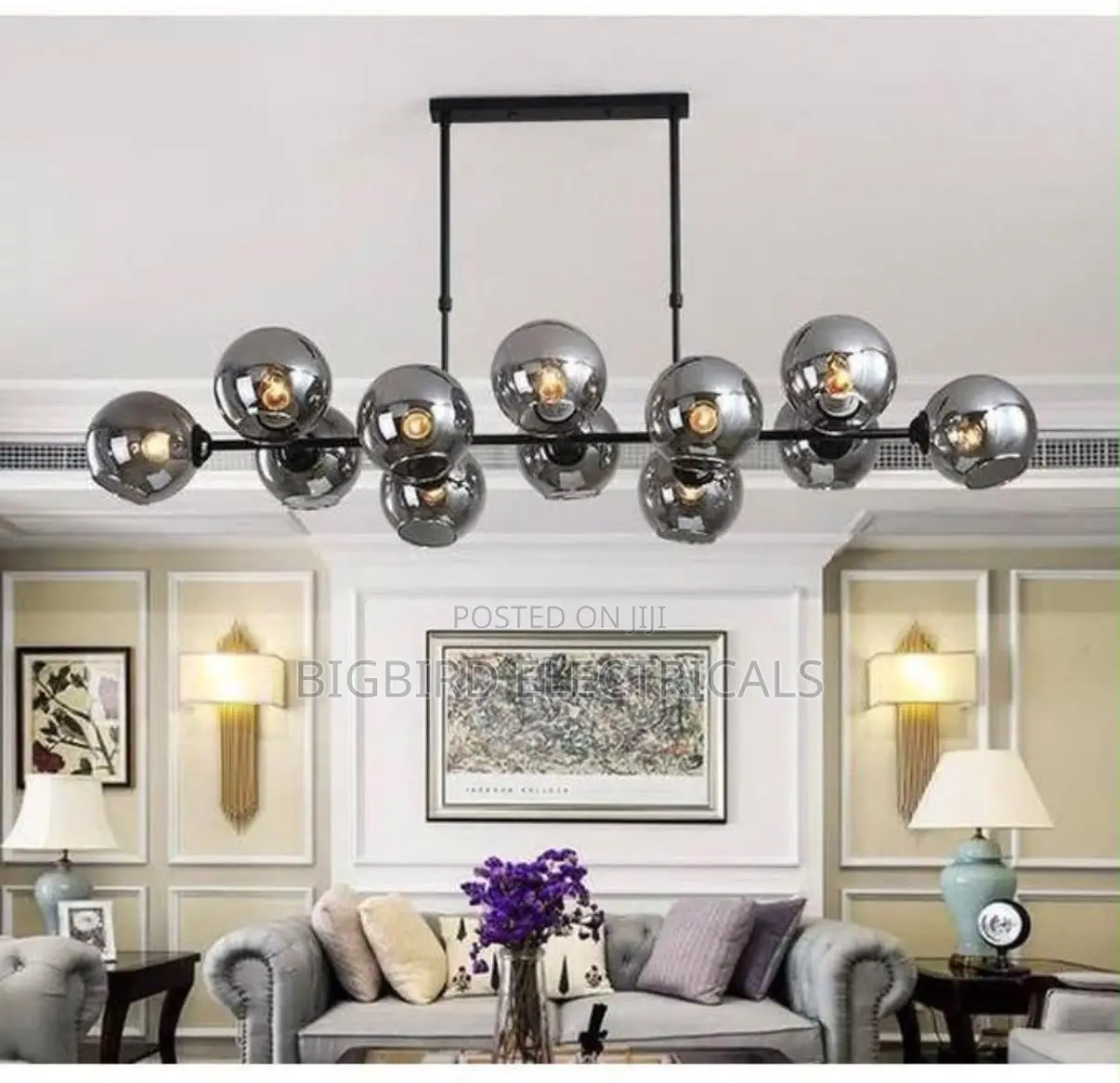 Modern 10-Ball Globe Chandelier | Dining + Living Room Pendant Light