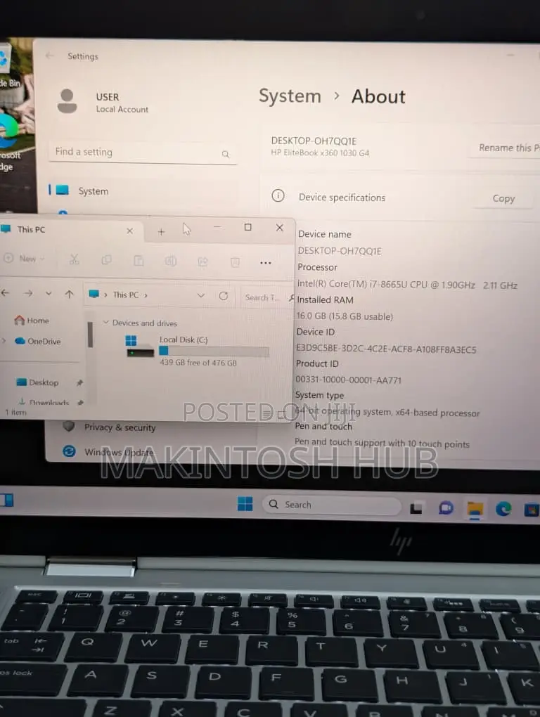 Laptop HP EliteBook x360 1030 G4 16GB Intel Core i7 SSD 512GB