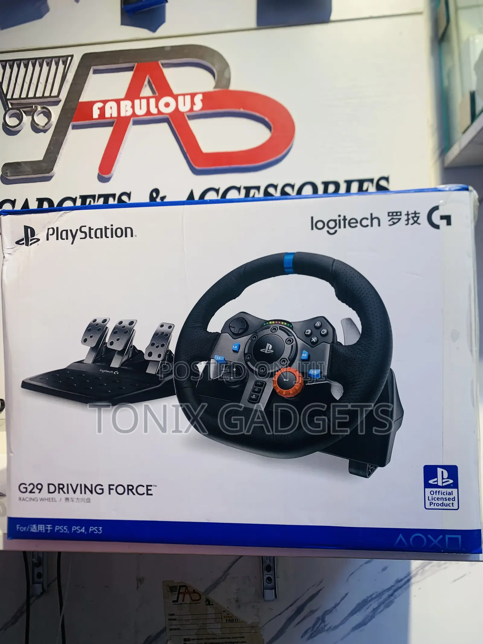 Logitech PlayStation G29 Driving Force Racing Wheel.