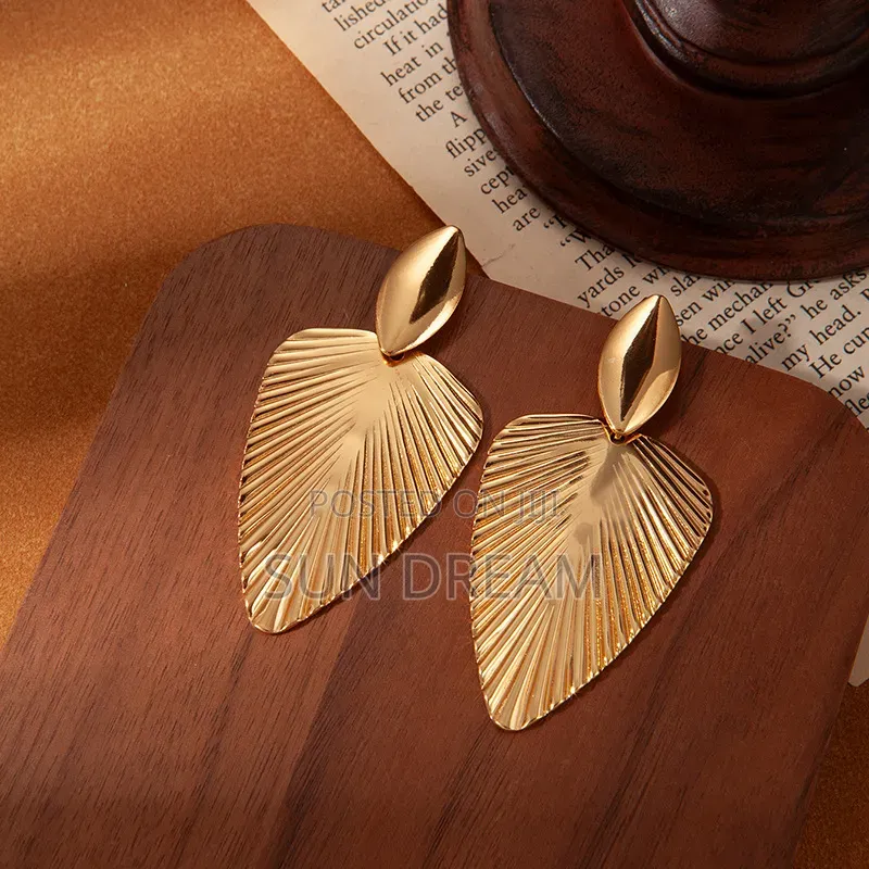 Women Earrings Birthday Gift Stainless Steel Golden Earrings