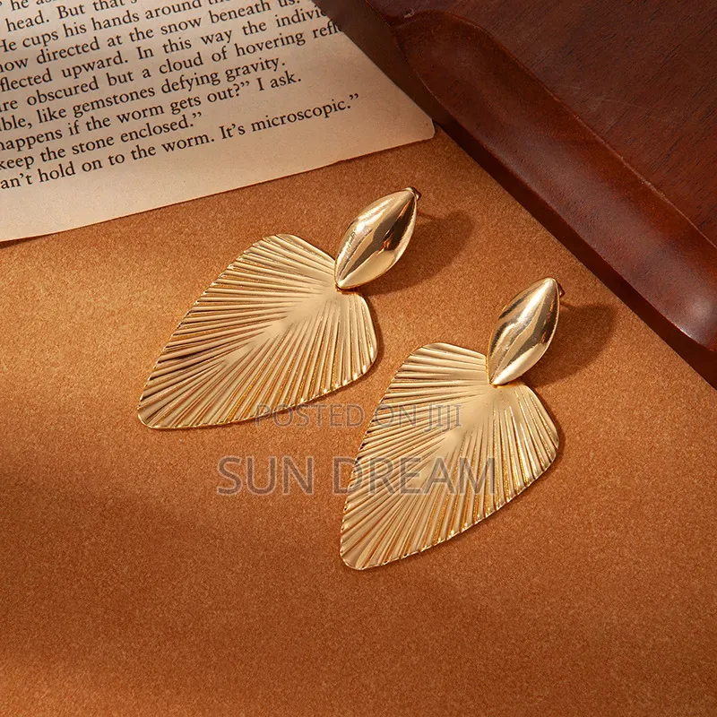 Women Earrings Birthday Gift Stainless Steel Golden Earrings