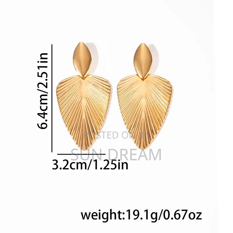 Women Earrings Birthday Gift Stainless Steel Golden Earrings