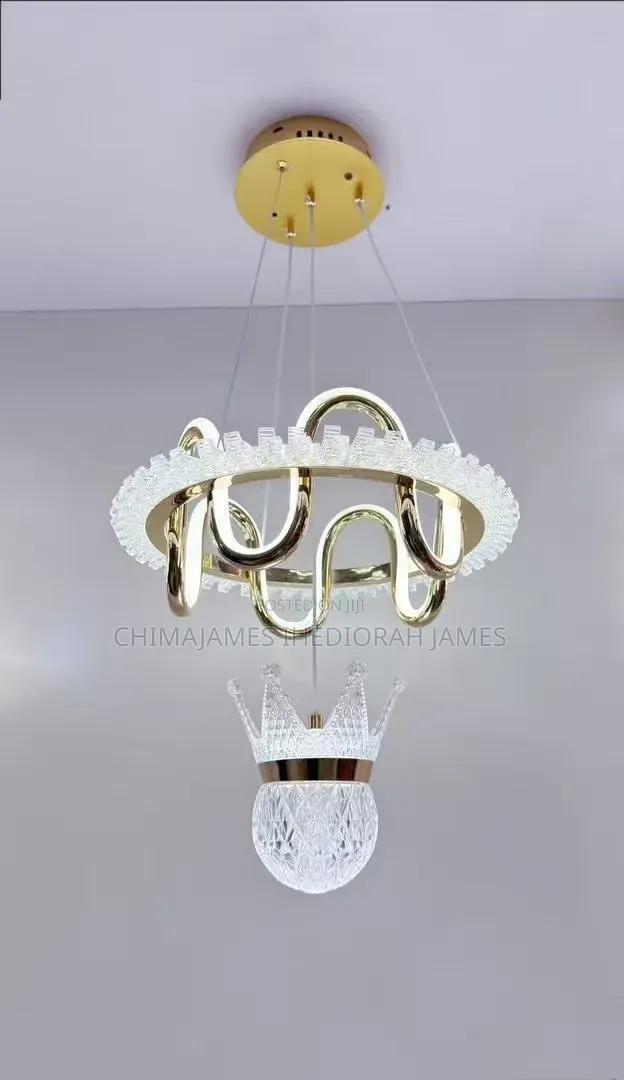 Luxury LED Aisle Light Acrylic Black White Gold Pendant Lamp for Bedro