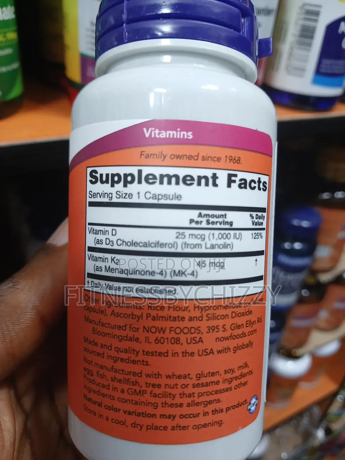 Now Vitamin D3 + 1000IU 45mcg X 120 Capsules