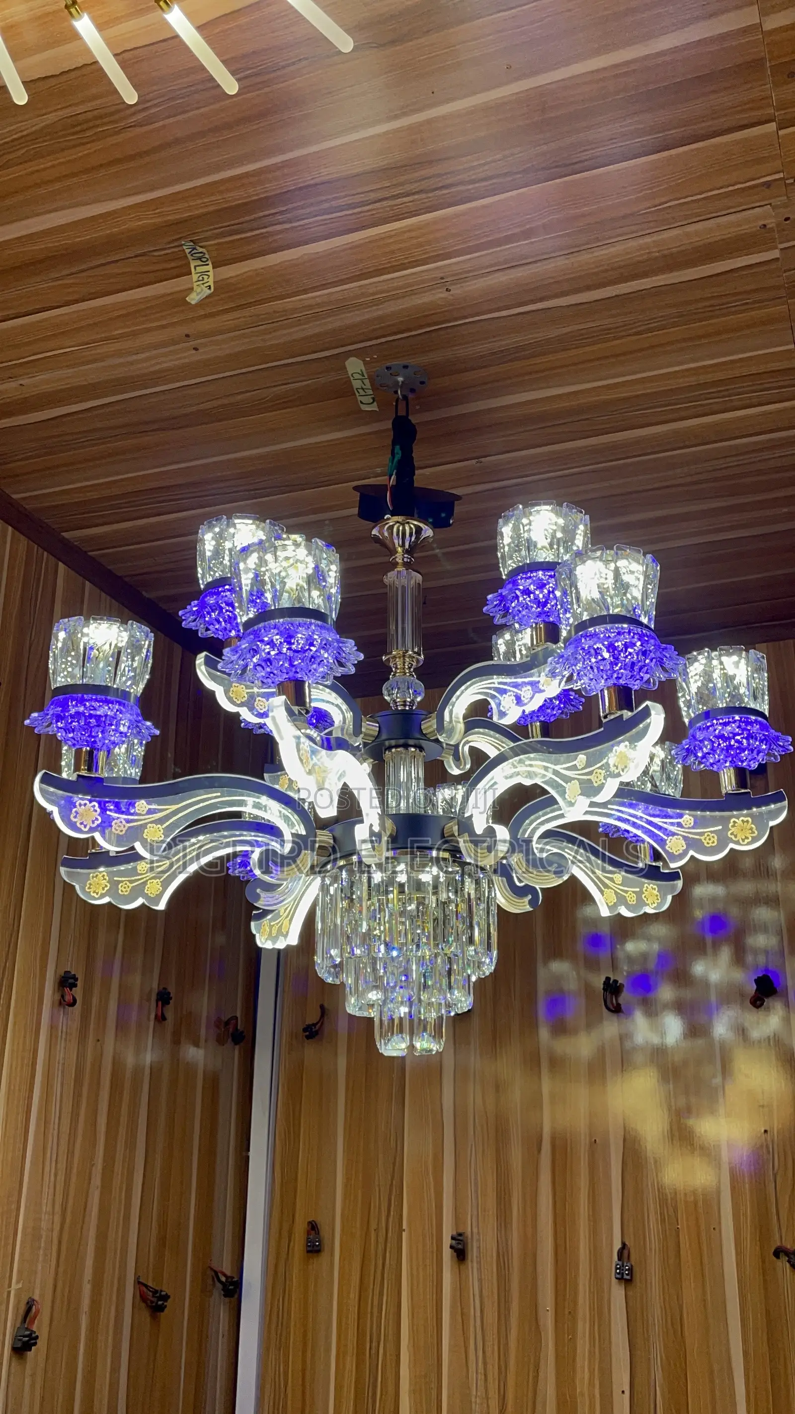 Luxury Crystal Chandelier | Warm White + Blue LED | Built-in LED