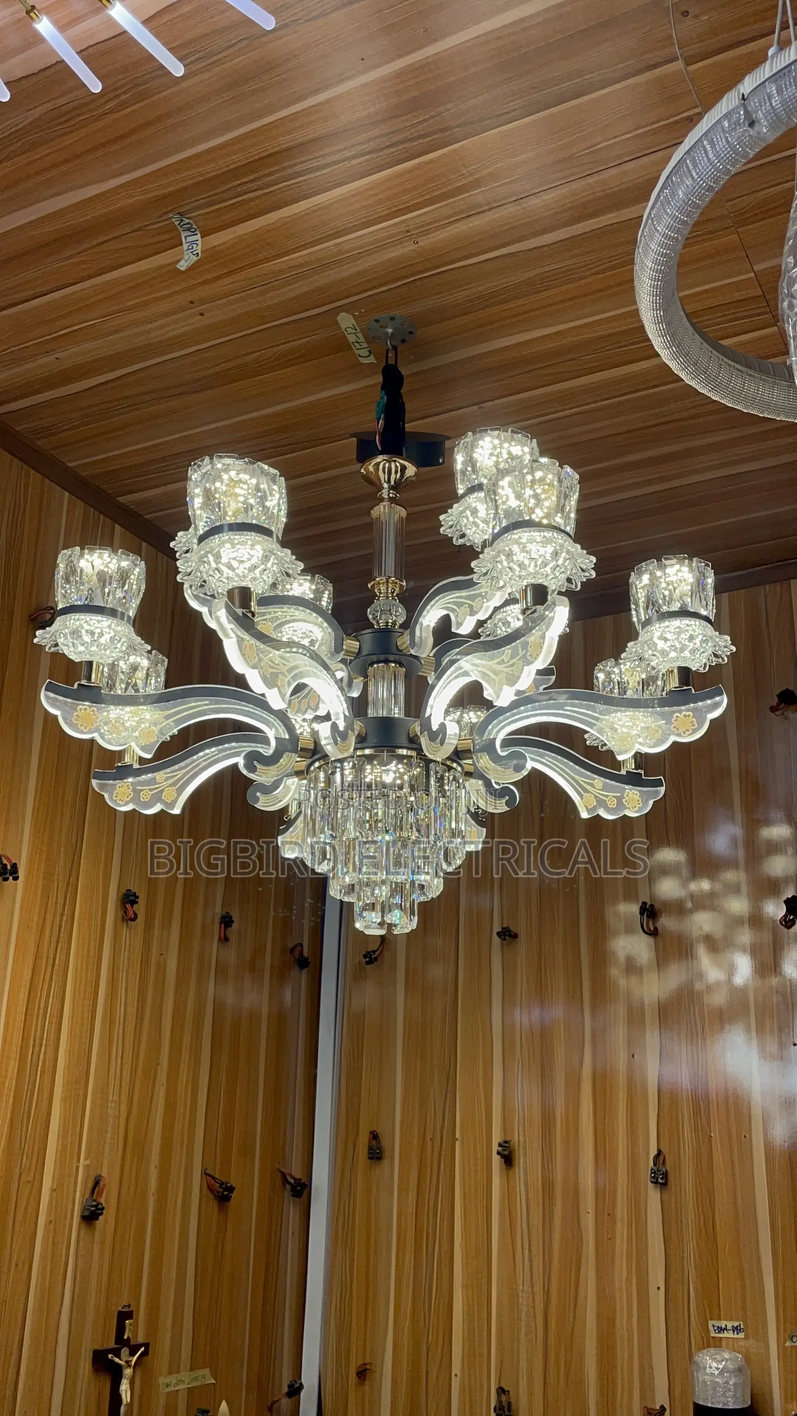 Luxury Crystal Chandelier | Warm White + Blue LED | Built-in LED