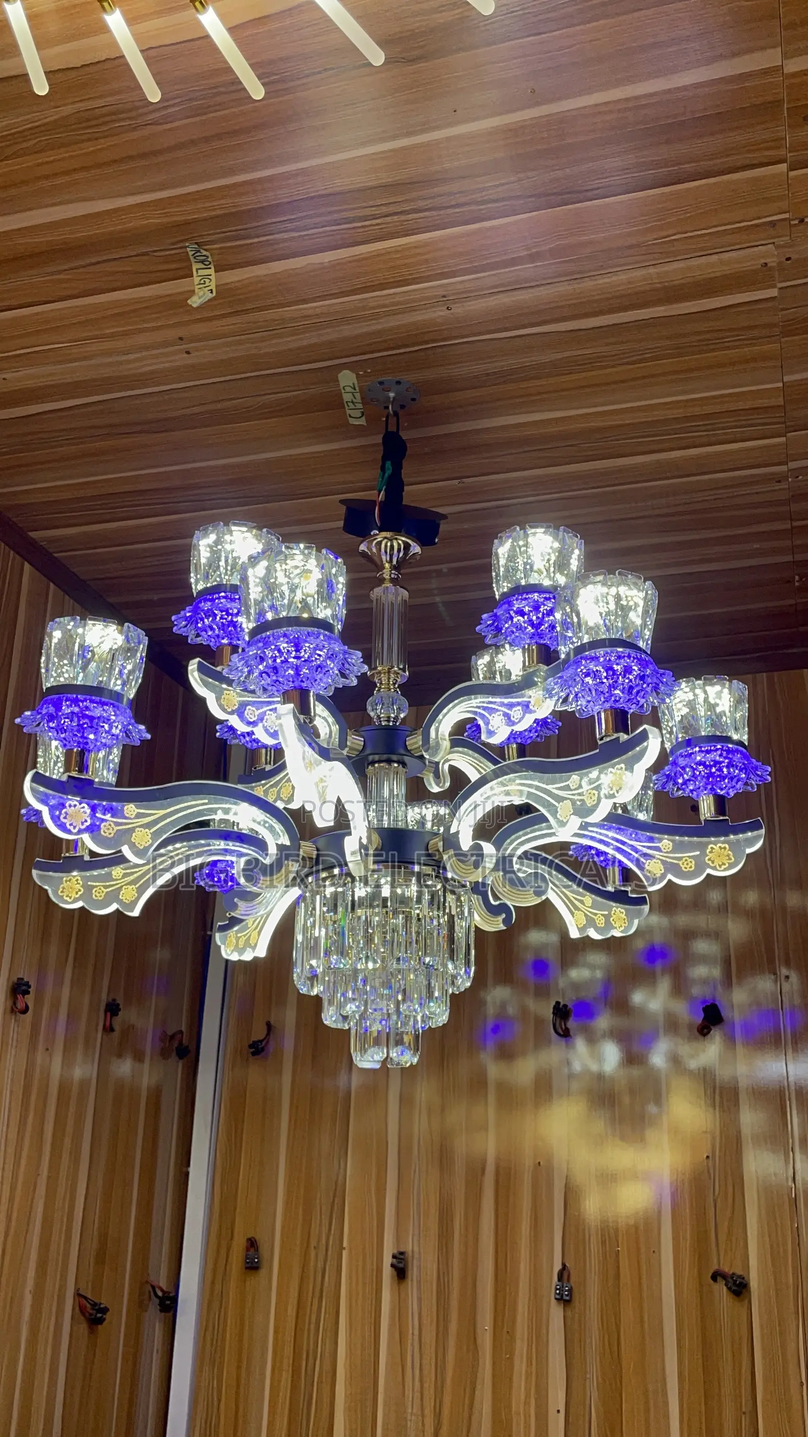 Luxury Crystal Chandelier | Warm White + Blue LED | Built-in LED