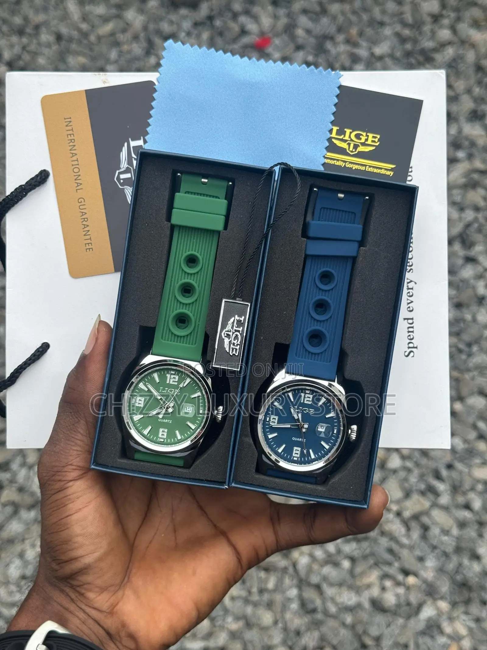 Lige Quality Men Rubber Strap Wristwatch