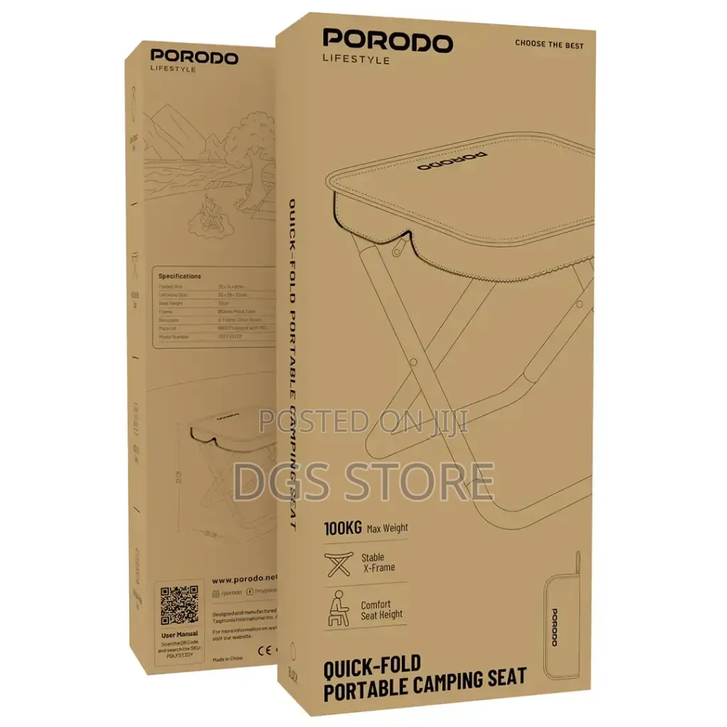 Porodo Quick Fold Portable Camping Seat