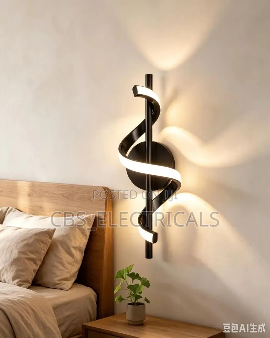 Modern Spiral Ribbon Helix LED Wall Bracket Light