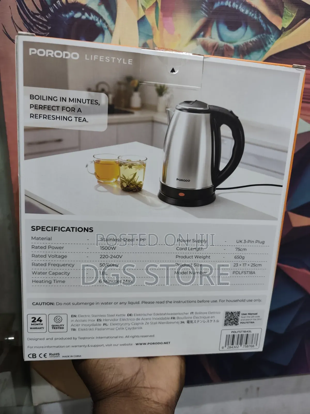 Porodo Pyro Electric Stainless Steel Kettle
