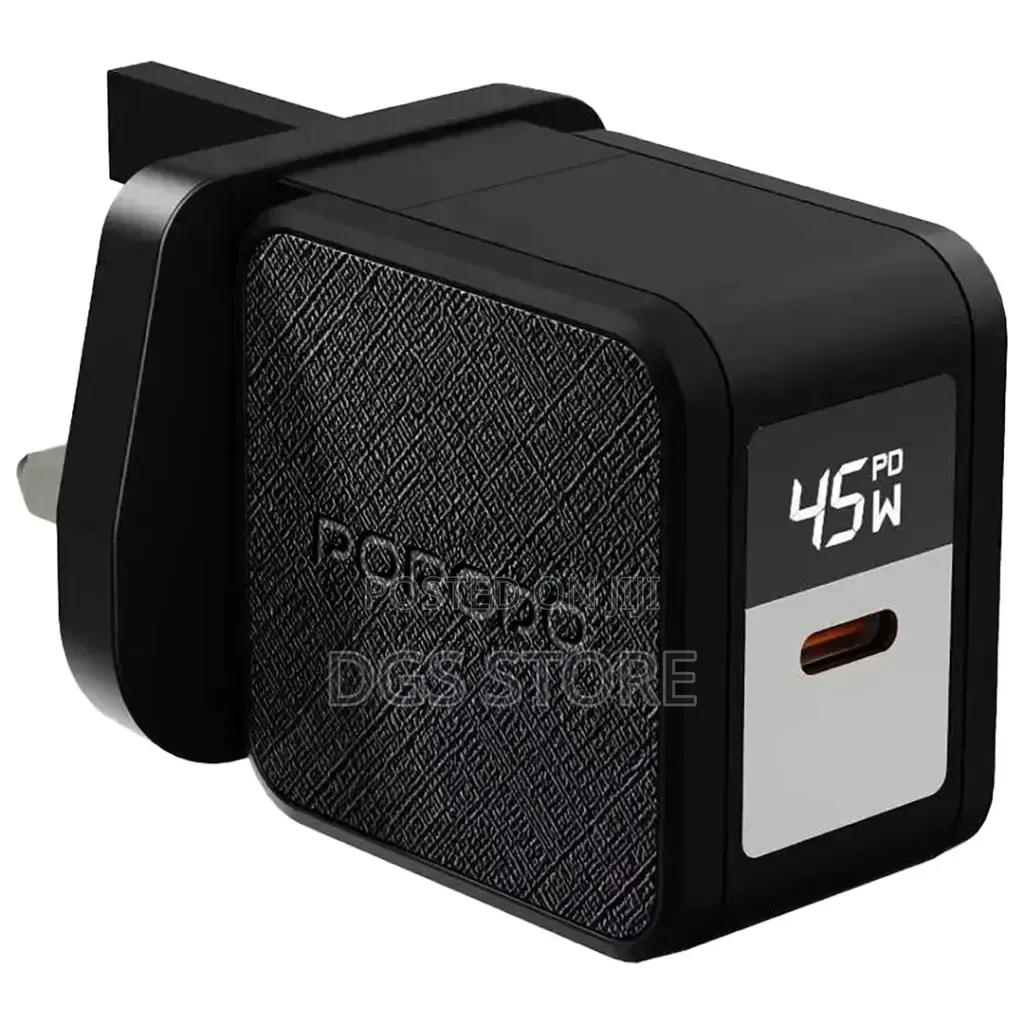 Porodo Quantum Gan 45w USB C Wall Charger With Digital Display
