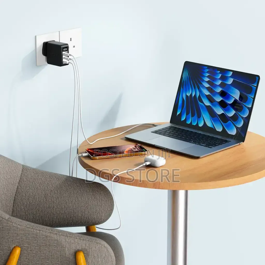 Porodo Quantum GaN 100w Multi Port Charger With Digital Display