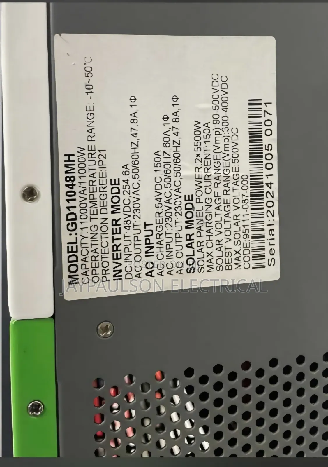 11kva 48v Hybrid Inverter 2 MPPT (100A Each)