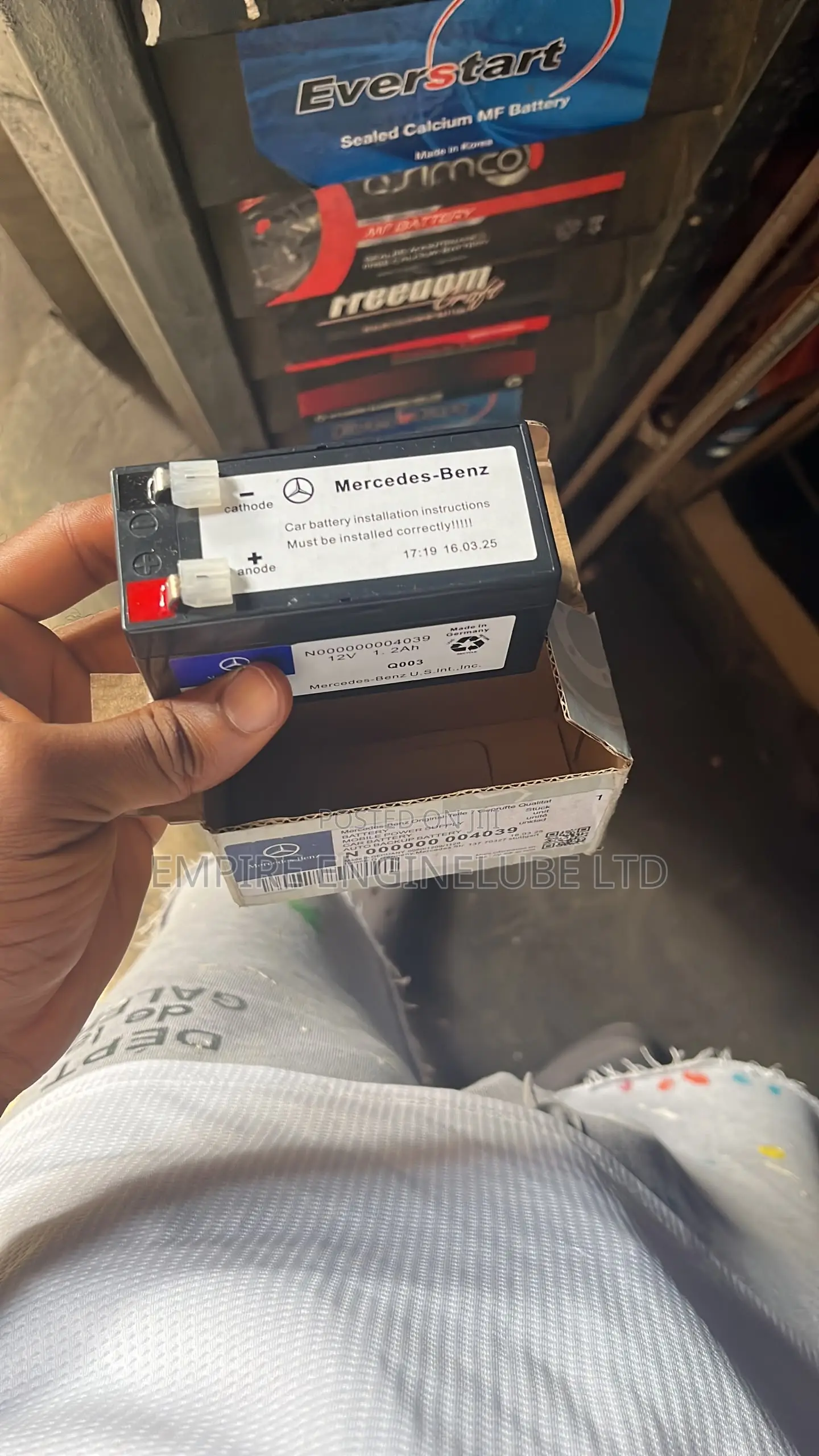 Mercedes Auxiliary Battery 12v 1.2ah