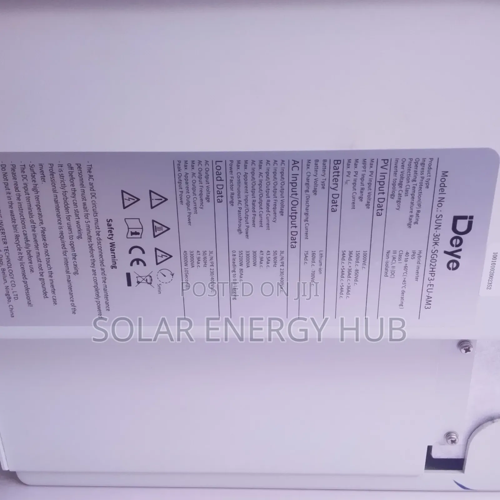 30kva/48v Deye Hybrid Inverter