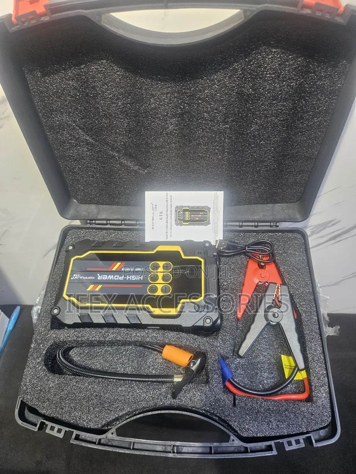 Konfulon High-Power Portable Jump Starter, Power Bank, Led Torch