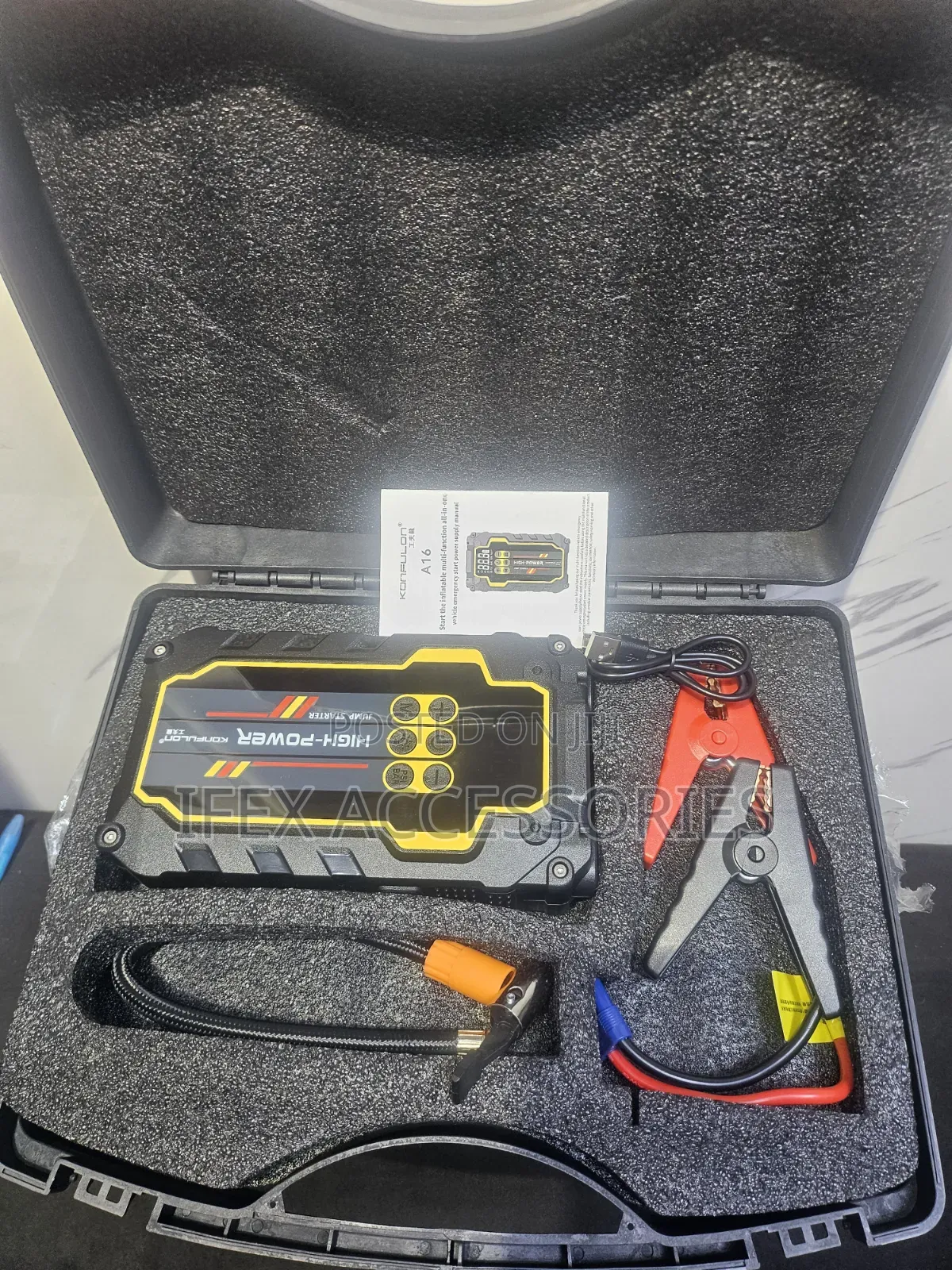 Konfulon High-Power Portable Jump Starter, Power Bank, Led Torch