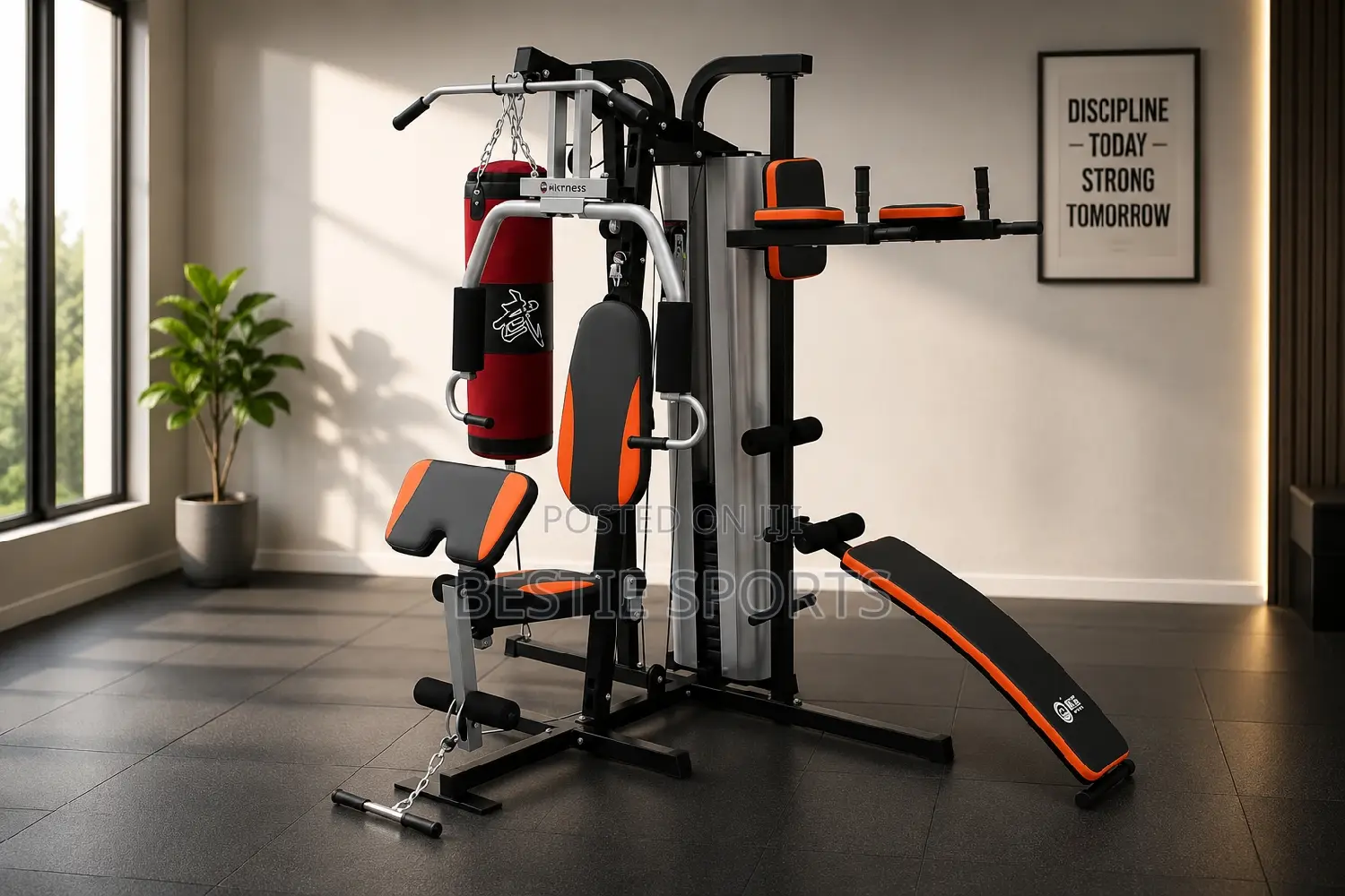 Home Multi-Station Gym With Punching Bag