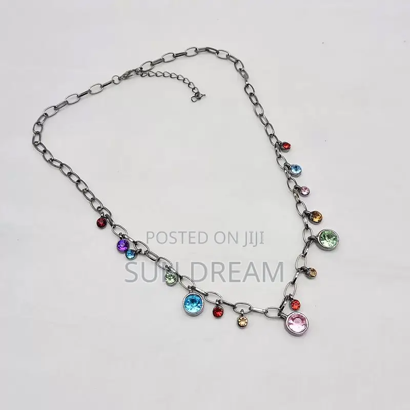 Vintage Necklace Colorful Diamond Necklace Y2K Accessories
