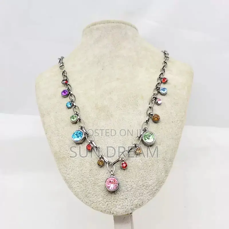 Vintage Necklace Colorful Diamond Necklace Y2K Accessories
