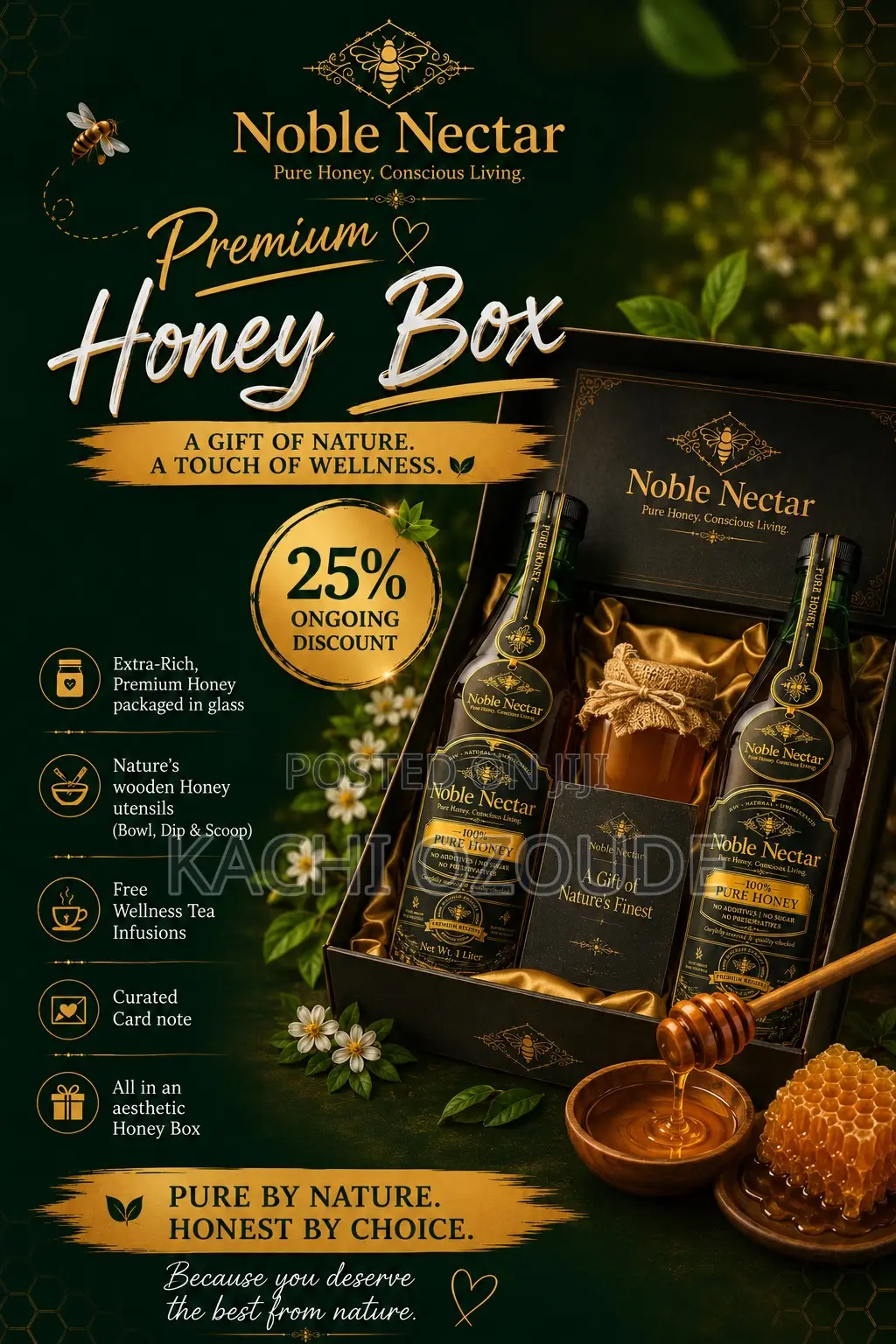 100% Pure Raw, Natural Honey Box | Noble Nectar Honey Kit