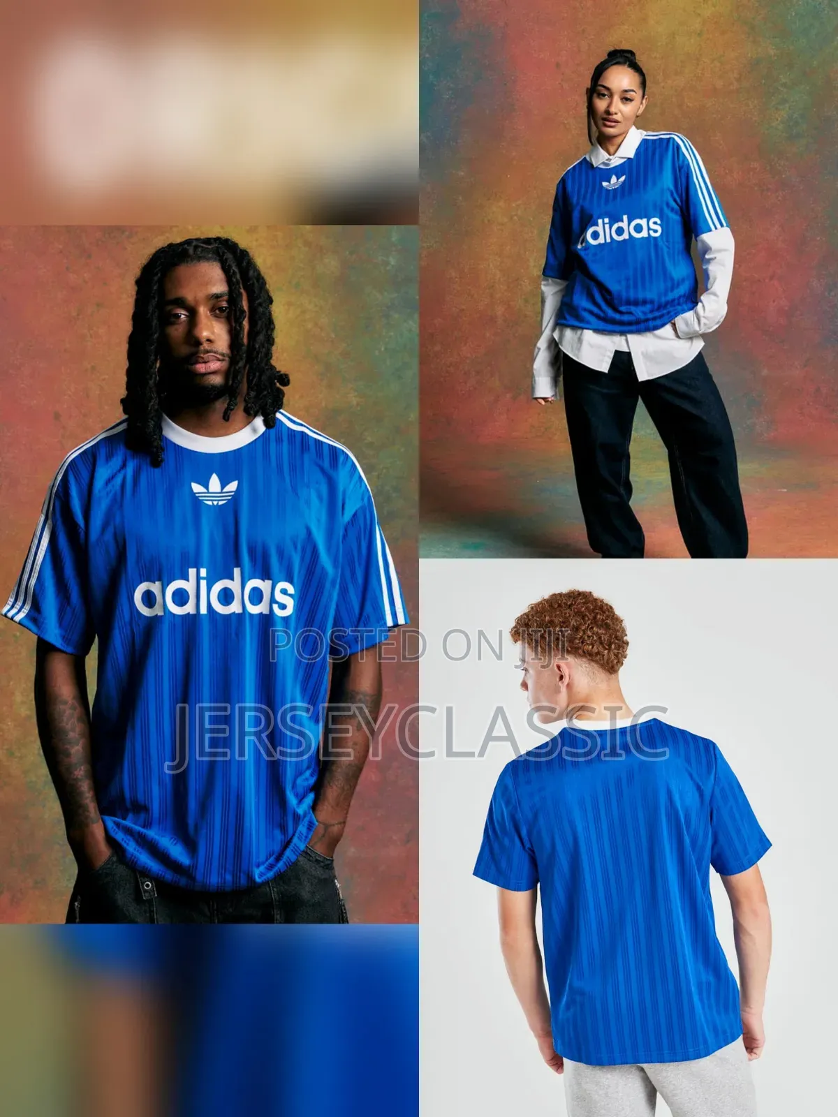 Adidas Original Retro Jersey – Pink Blue | Unisex Football T-Shirt