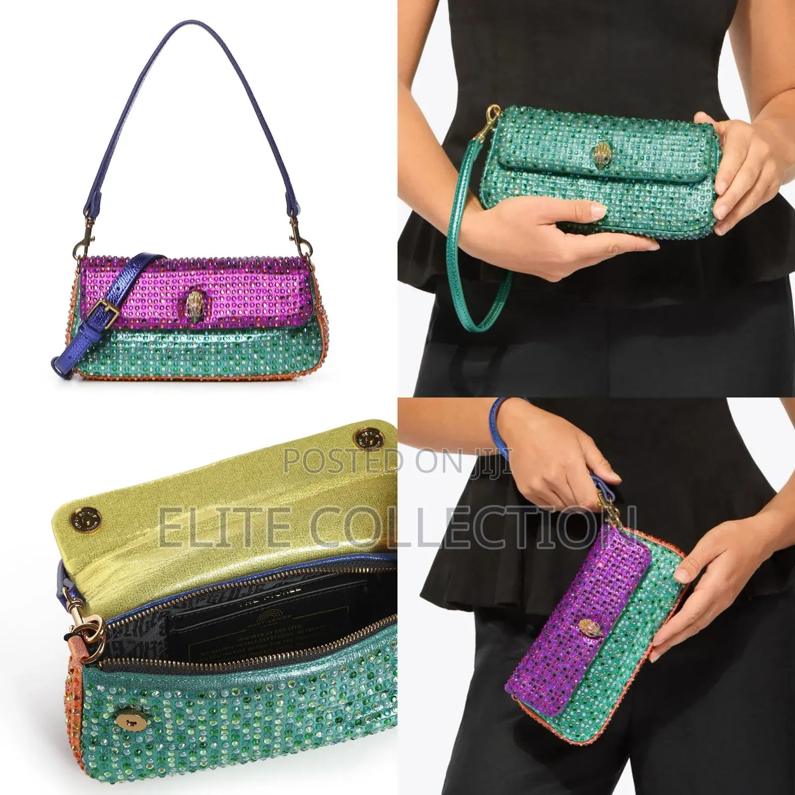Kurt Geiger Pickle Rhinestone Bag* *comes With 2straps Branded Box