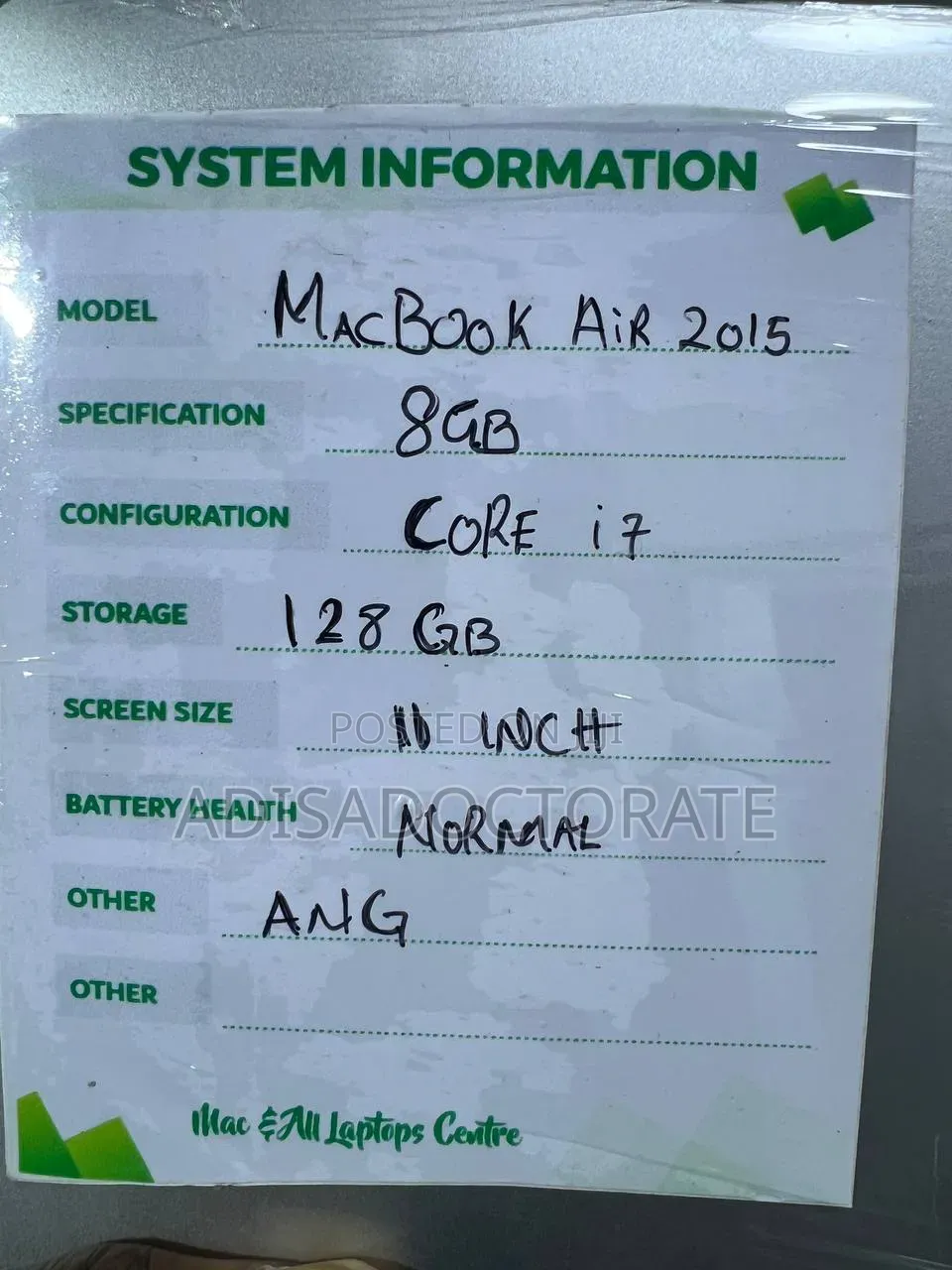 Laptop Apple MacBook Air 2015 8GB Intel Core i7 SSD 128GB