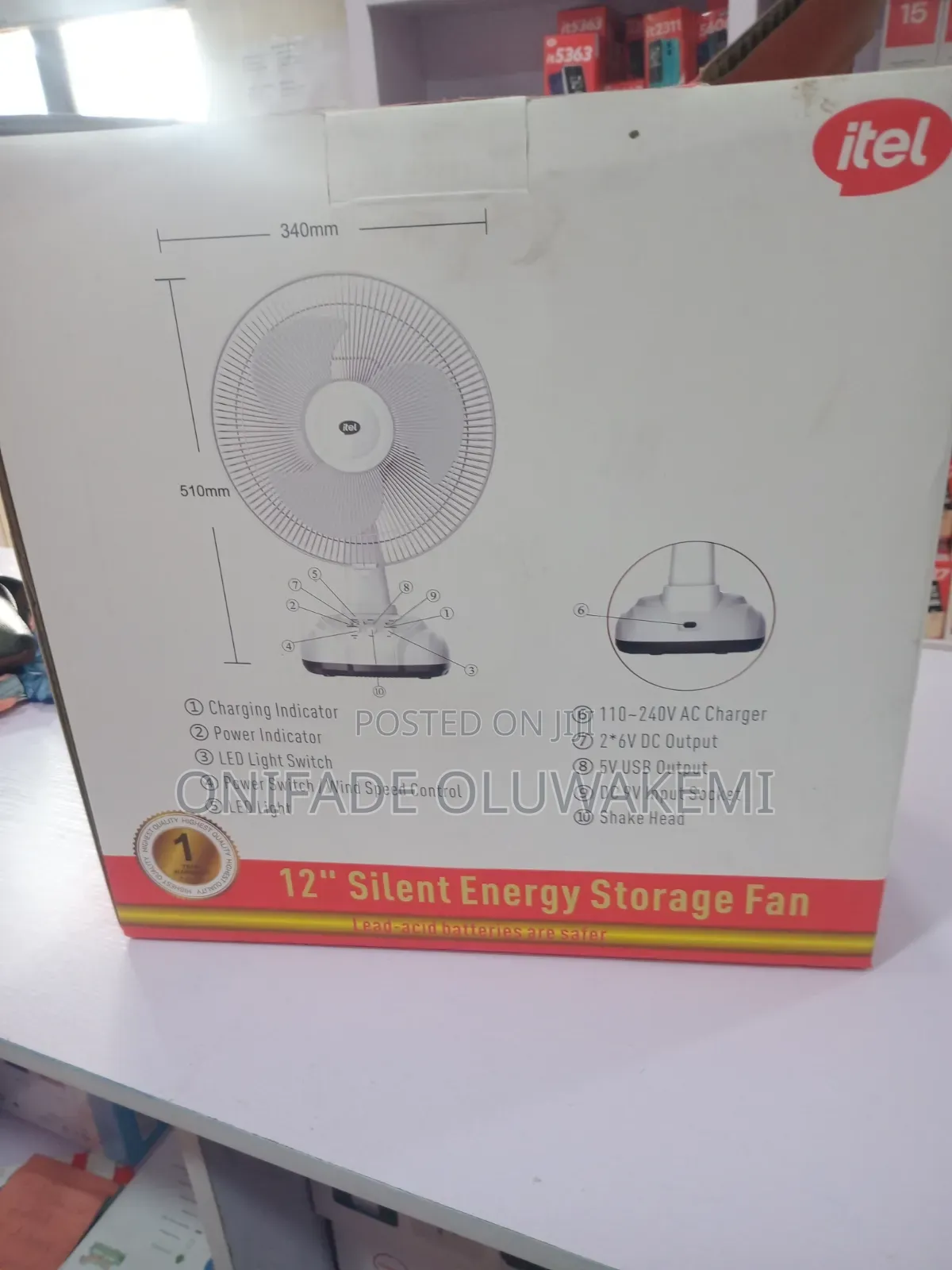 Itel 12" Silent Energy Storage Fan IF12-M001