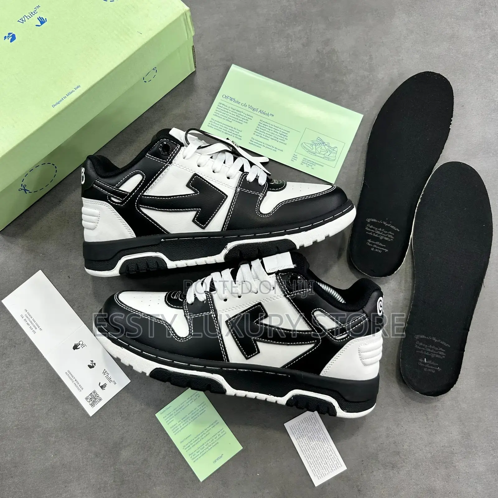 New Off-White Out of Office “Black - White” Snks”*