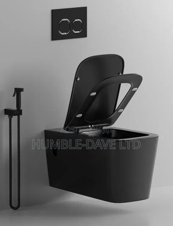 Black Square Conceal Toilet Seat