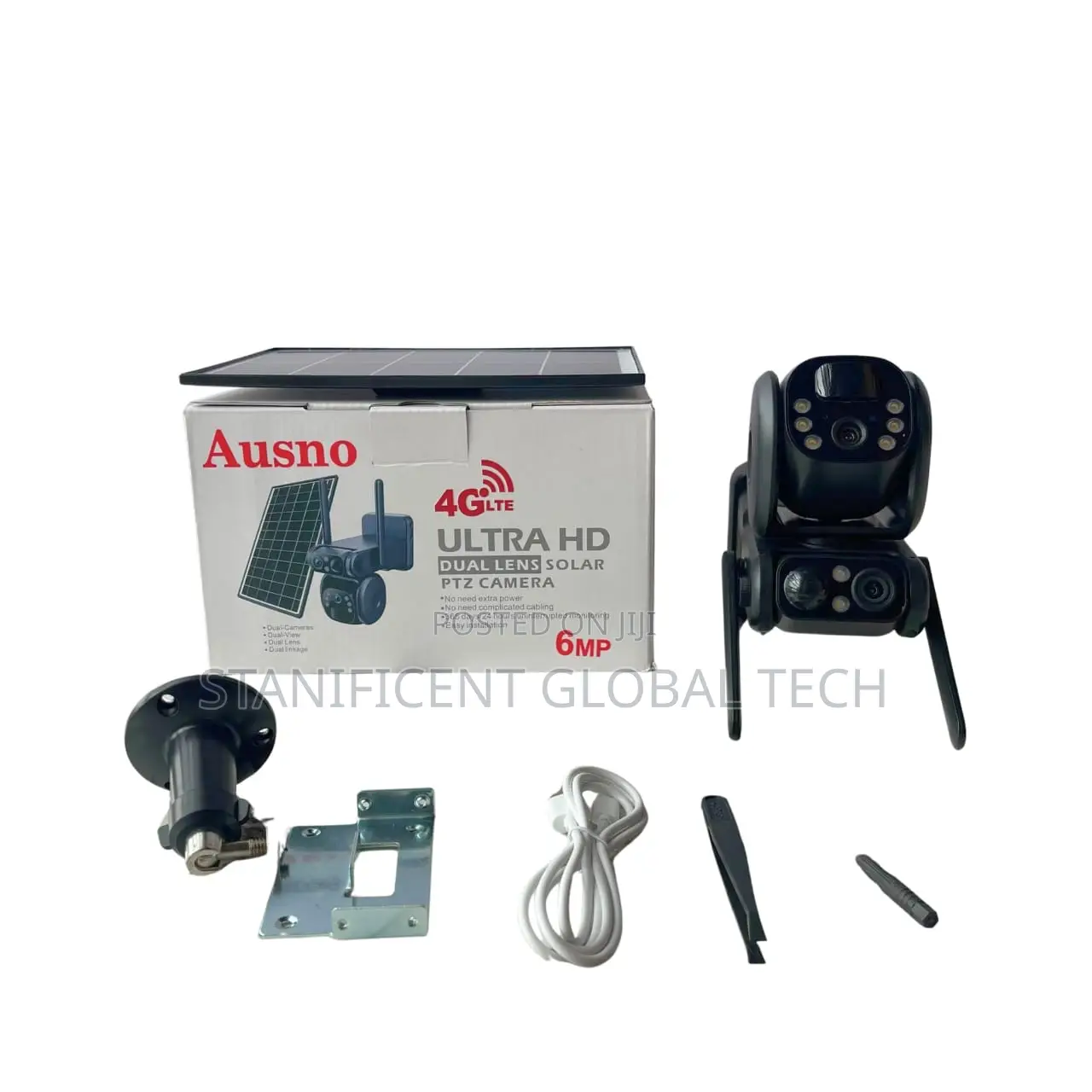 Ausno 6MP 4G Dual Lens Solar PTZ Mini Outdoor Camera (UBox App)