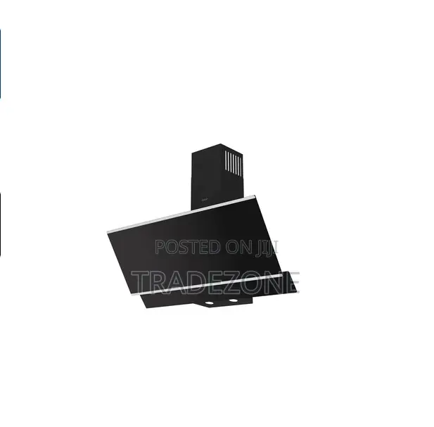 Maxi Hood 90cm Angled Curved Black Glass | D0029BL