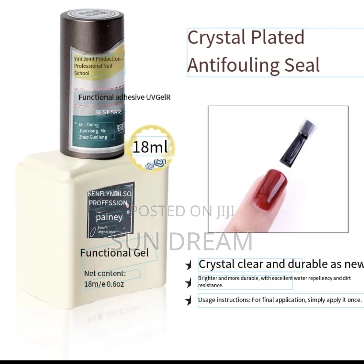 Quality Top Coat Base Coat and Building Gel Nail Salon Function Gel