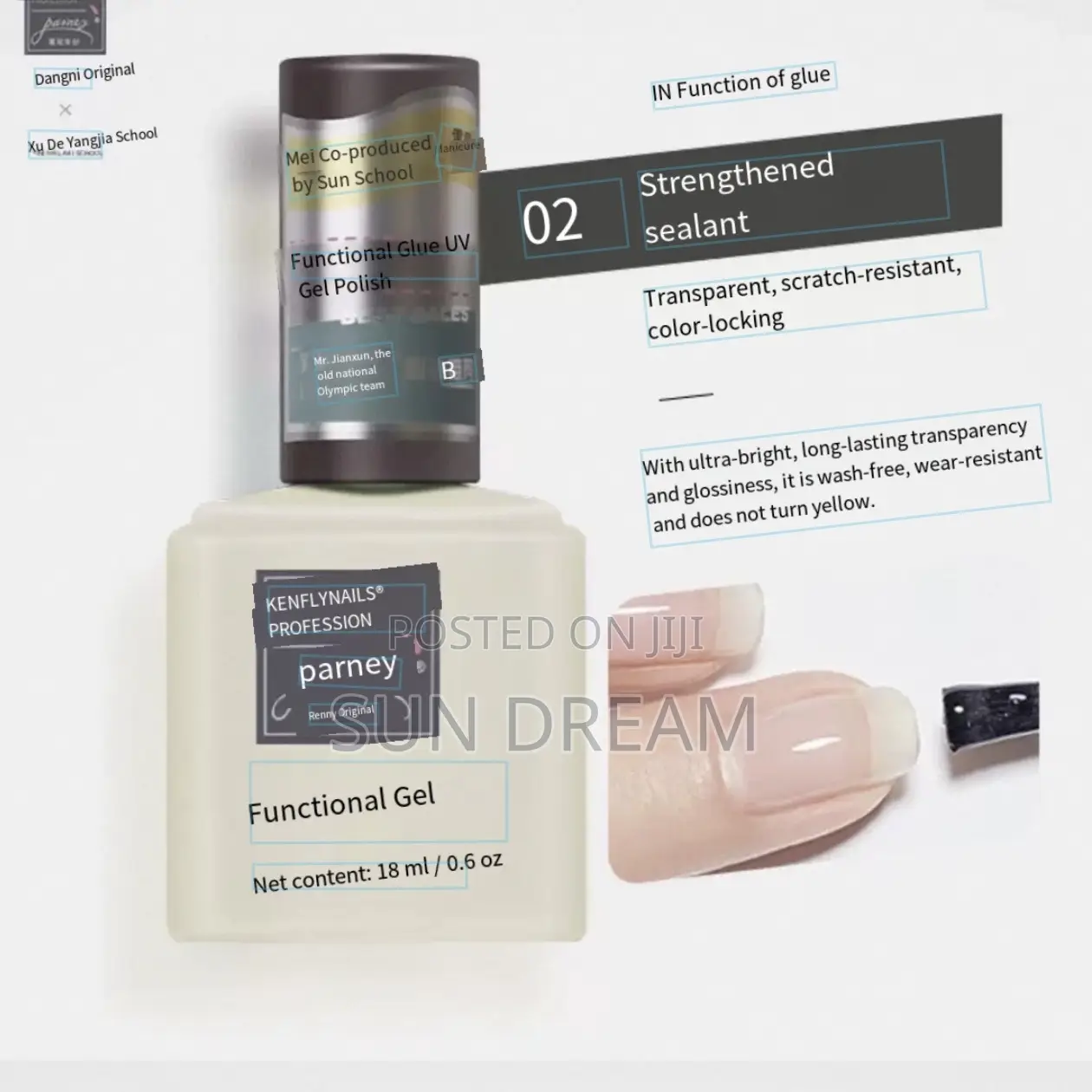 Quality Top Coat Base Coat and Building Gel Nail Salon Function Gel