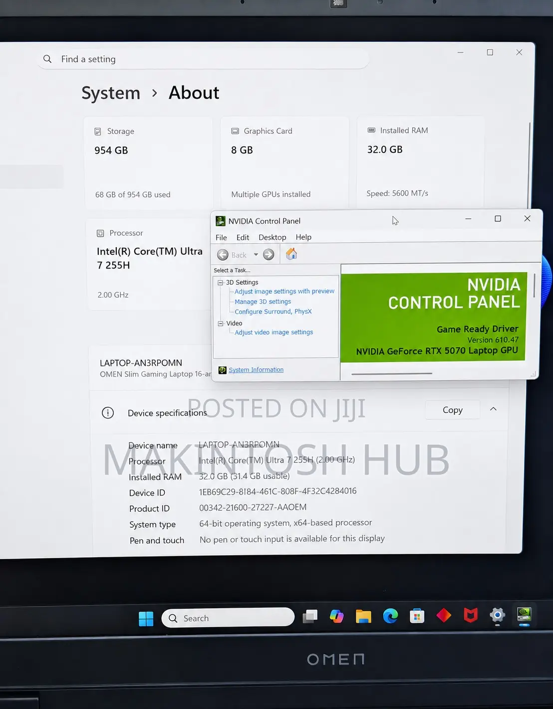Laptop HP Omen 16 32GB Intel Core Ultra 7 SSD 1T