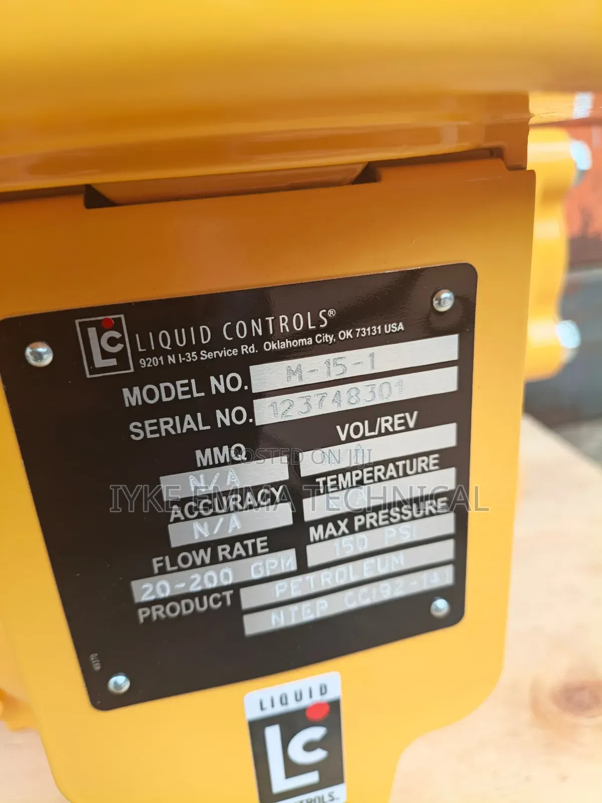 Liquid Controls (LC) Positive Displacement Flow Meter, Model LCM 3