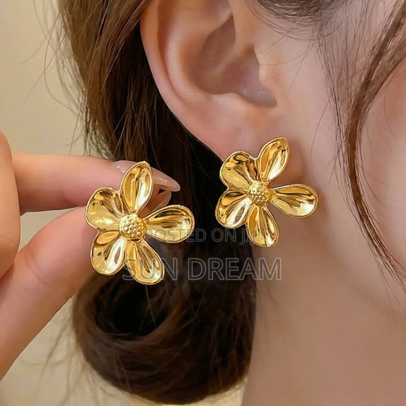 Women's Stainless Steel Floral Lady Earrings