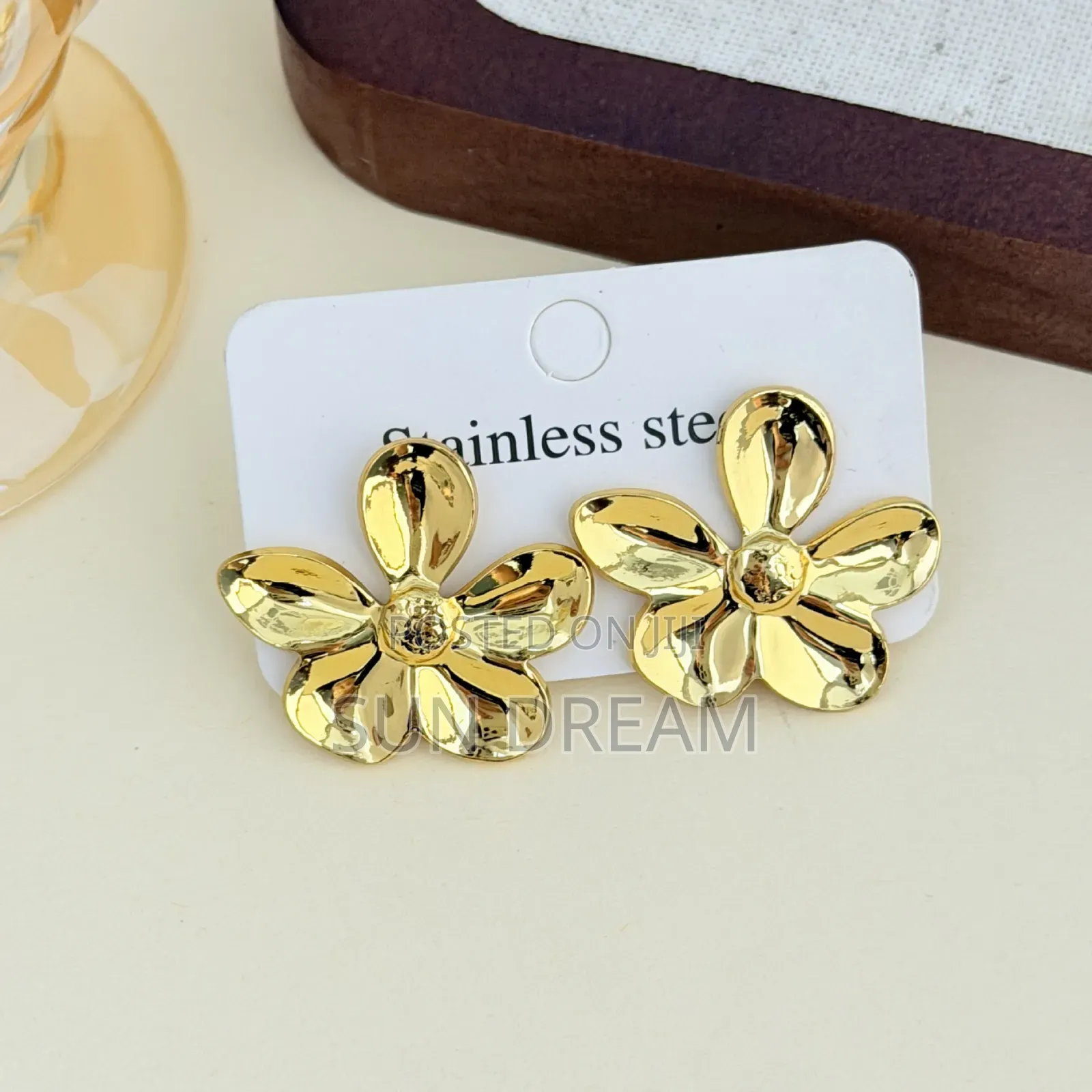 Women's Stainless Steel Floral Lady Earrings