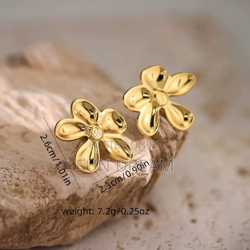 Women's Stainless Steel Floral Lady Earrings