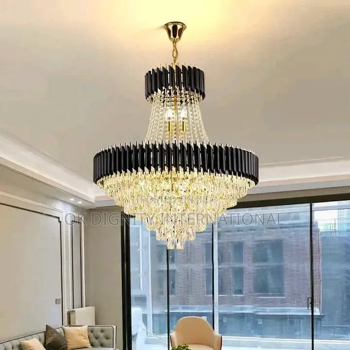 Luxury Gold Crystal Rectangle LED Chandelier Living Room Ceiling Light