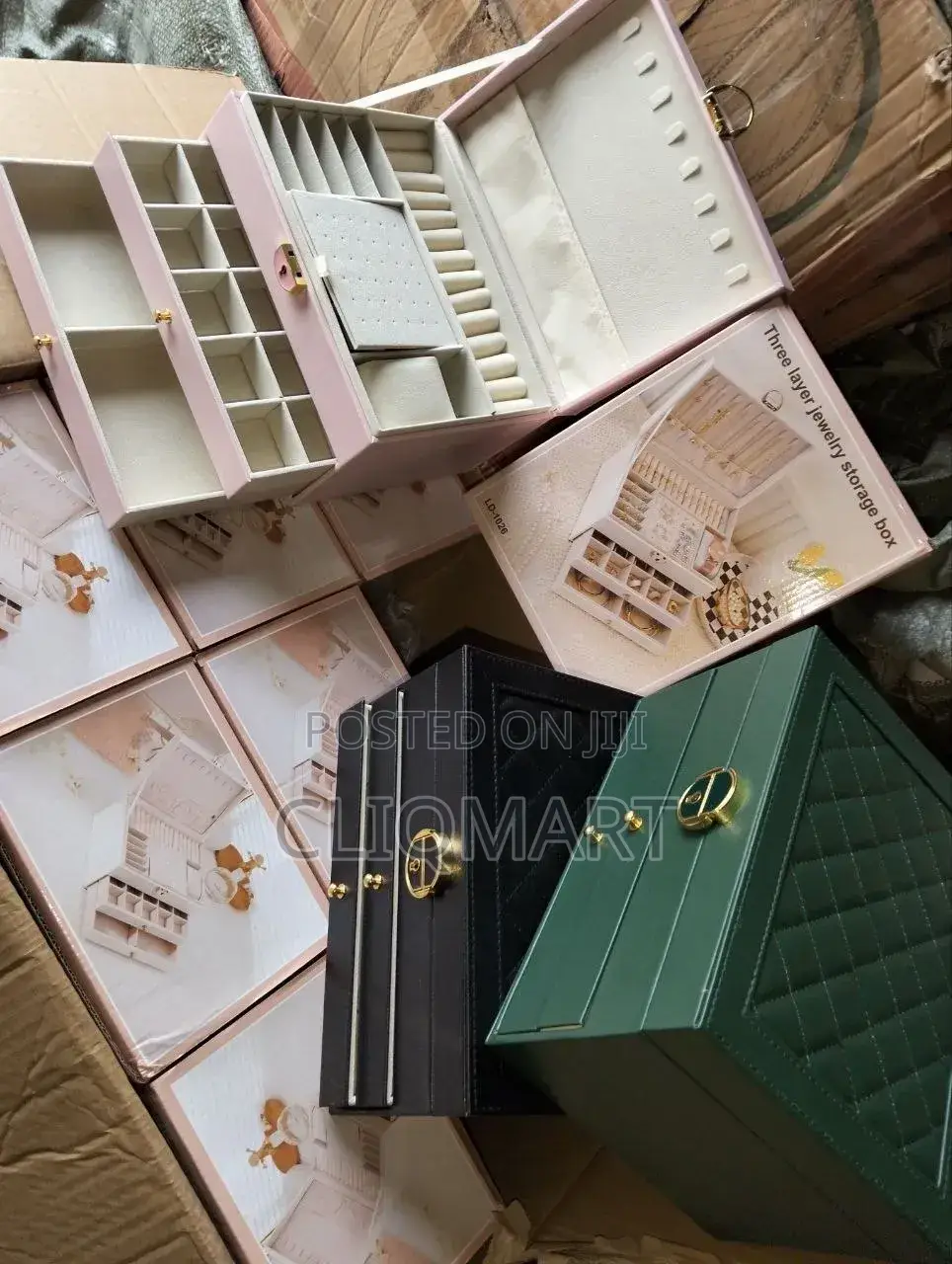 Three Layer Jewelry Box Organizer With Lock - Large Jewellery Case
